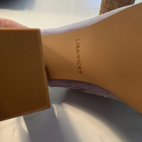 Lisa Vicky Nordstrom Shoes Joy-V Lavender Kid Suede Platform Slip-on Size 8.5 - Picture 5 of 7